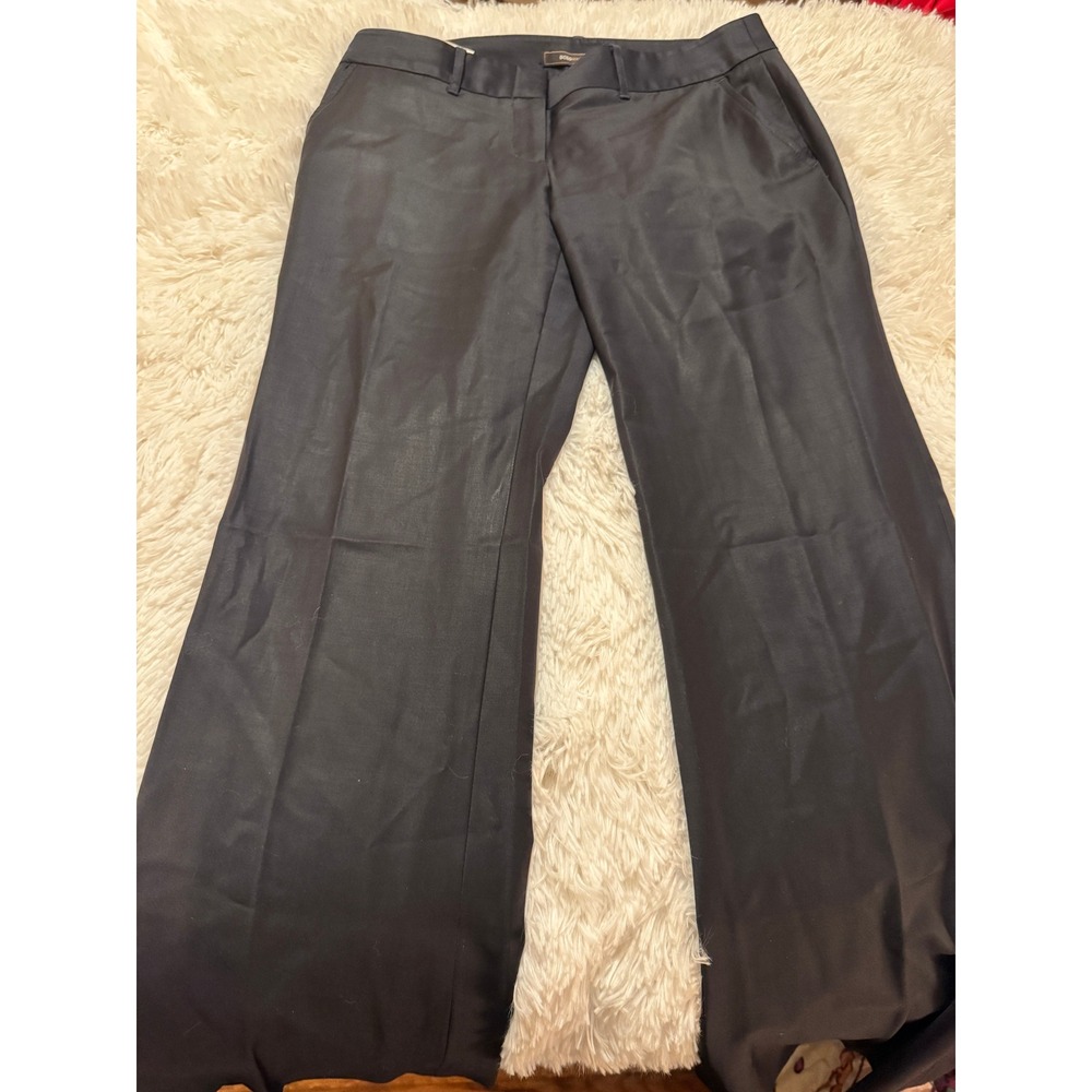 BCBGMAXAZRIA Navy Blue Wool Blend Wide Leg Dress Pants Neiman Marcus Size 4